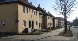 Ludwig-Siebert-Straße in Rothenburg ob der Tauber; 1919 entstandener sozialer Wohnungsbau